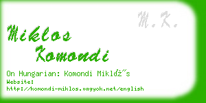 miklos komondi business card